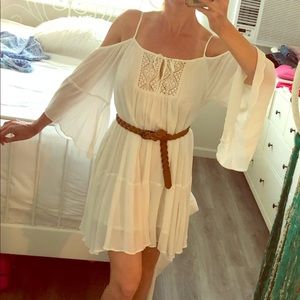 White paper hearts flowy boho dress 🌸